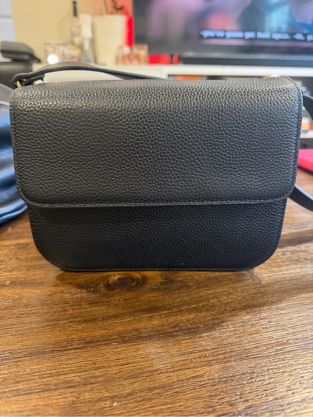 Bandolier Black Pebbled Leather Crossbody
